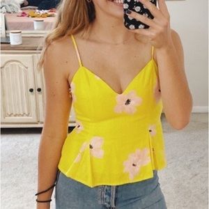 FLORAL YELLOW ZARA TANK TOP